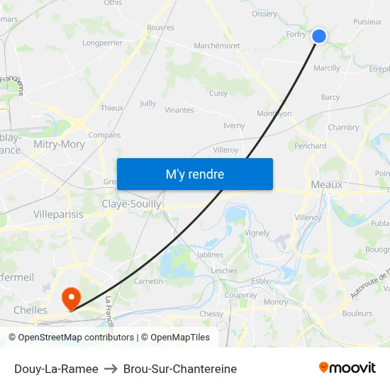 Douy-La-Ramee to Brou-Sur-Chantereine map