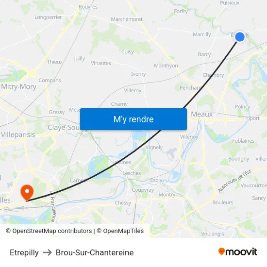 Etrepilly to Brou-Sur-Chantereine map