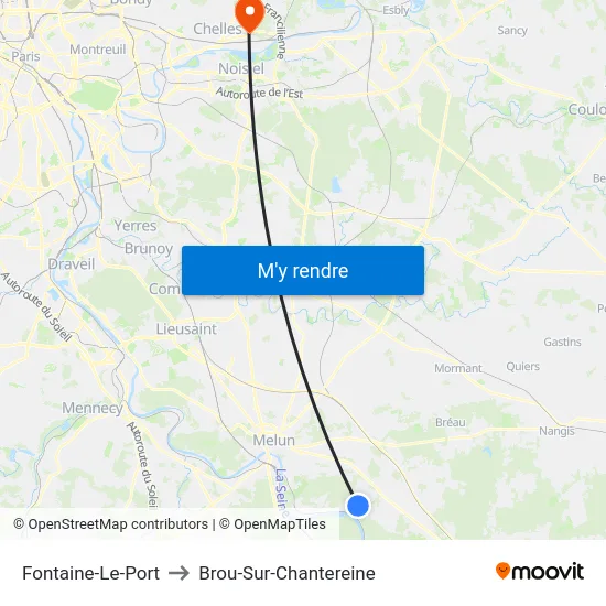 Fontaine-Le-Port to Brou-Sur-Chantereine map
