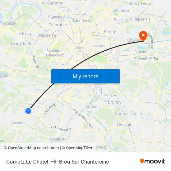 Gometz-Le-Chatel to Brou-Sur-Chantereine map