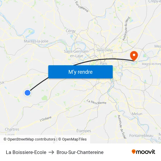 La Boissiere-Ecole to Brou-Sur-Chantereine map