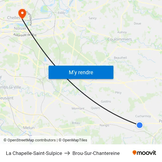 La Chapelle-Saint-Sulpice to Brou-Sur-Chantereine map