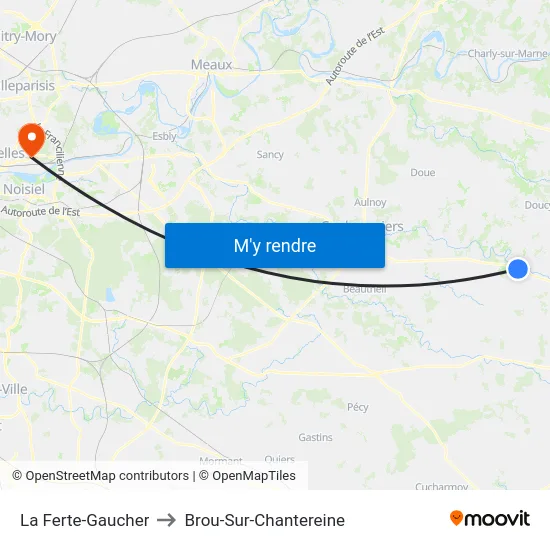 La Ferte-Gaucher to Brou-Sur-Chantereine map