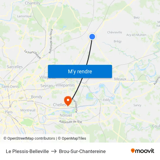 Le Plessis-Belleville to Brou-Sur-Chantereine map