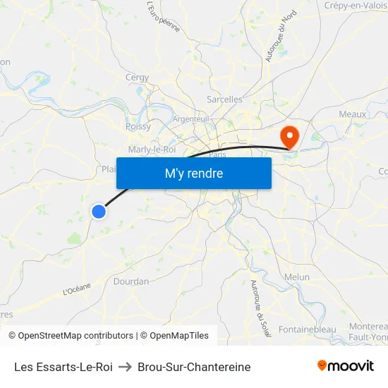 Les Essarts-Le-Roi to Brou-Sur-Chantereine map