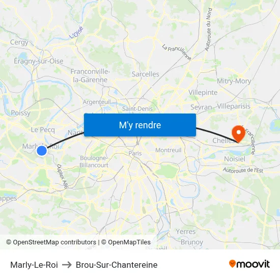 Marly-Le-Roi to Brou-Sur-Chantereine map