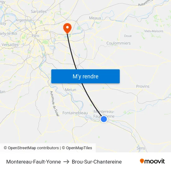 Montereau-Fault-Yonne to Brou-Sur-Chantereine map