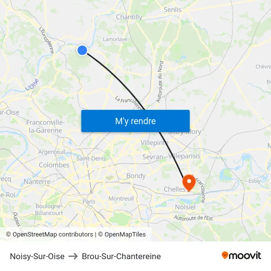Noisy-Sur-Oise to Brou-Sur-Chantereine map