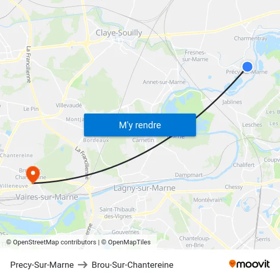 Precy-Sur-Marne to Brou-Sur-Chantereine map