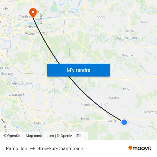 Rampillon to Brou-Sur-Chantereine map