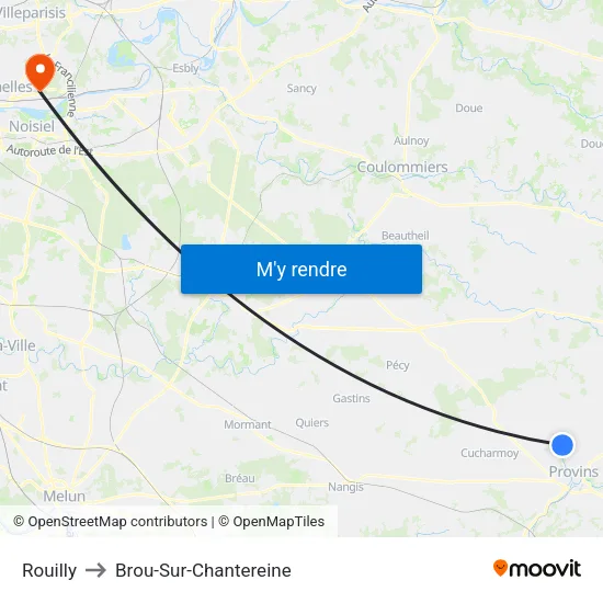 Rouilly to Brou-Sur-Chantereine map