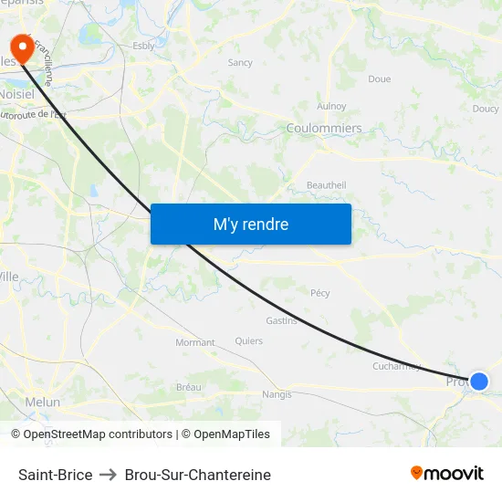 Saint-Brice to Brou-Sur-Chantereine map