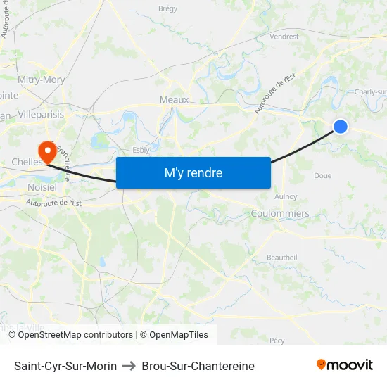 Saint-Cyr-Sur-Morin to Brou-Sur-Chantereine map
