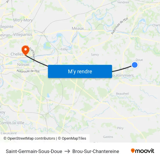 Saint-Germain-Sous-Doue to Brou-Sur-Chantereine map
