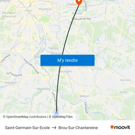 Saint-Germain-Sur-Ecole to Brou-Sur-Chantereine map