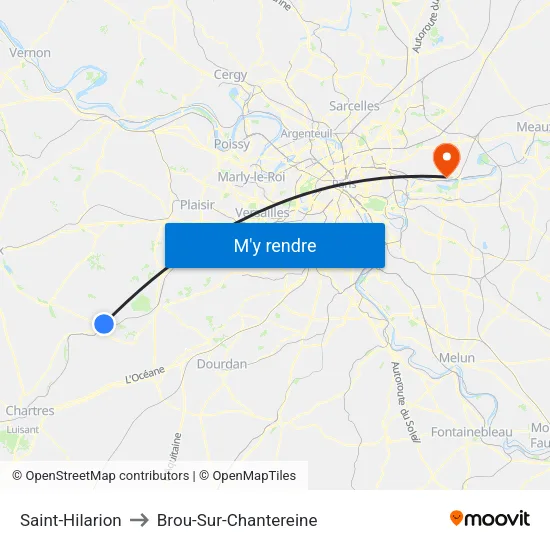Saint-Hilarion to Brou-Sur-Chantereine map