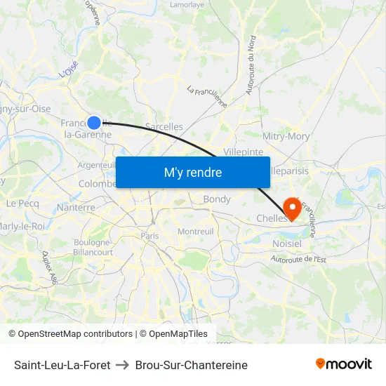 Saint-Leu-La-Foret to Brou-Sur-Chantereine map