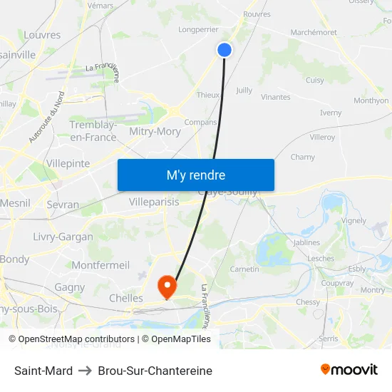 Saint-Mard to Brou-Sur-Chantereine map