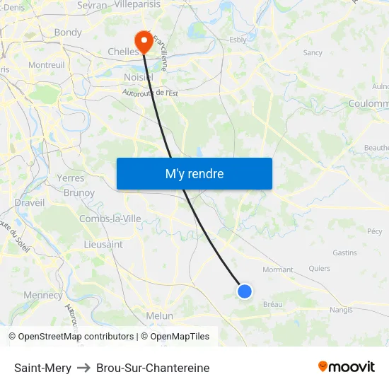Saint-Mery to Brou-Sur-Chantereine map