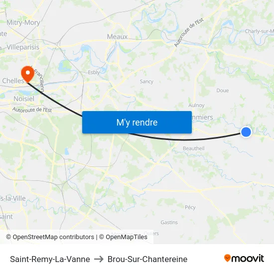 Saint-Remy-La-Vanne to Brou-Sur-Chantereine map