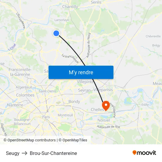 Seugy to Brou-Sur-Chantereine map