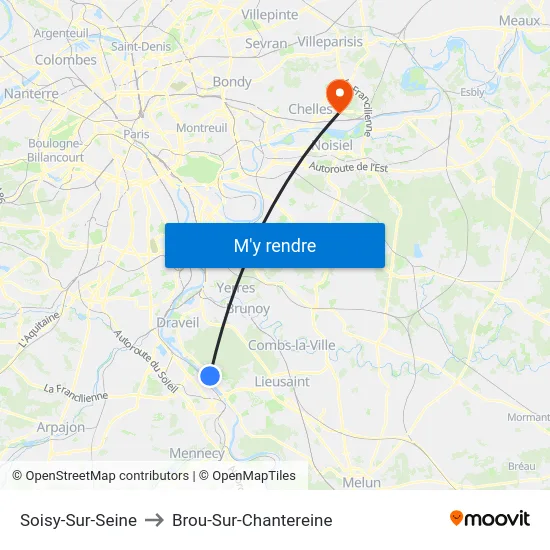 Soisy-Sur-Seine to Brou-Sur-Chantereine map
