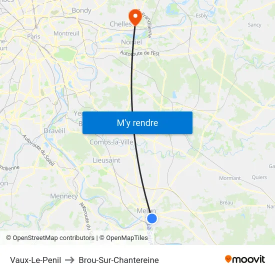 Vaux-Le-Penil to Brou-Sur-Chantereine map