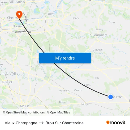 Vieux-Champagne to Brou-Sur-Chantereine map