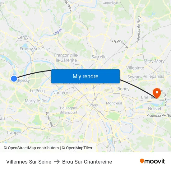 Villennes-Sur-Seine to Brou-Sur-Chantereine map