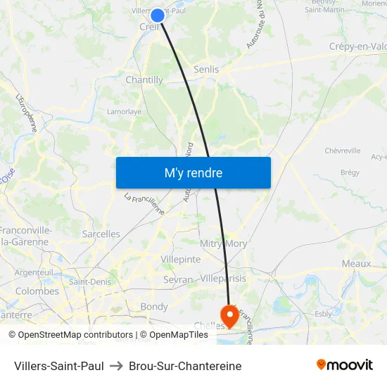 Villers-Saint-Paul to Brou-Sur-Chantereine map