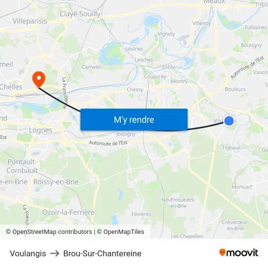 Voulangis to Brou-Sur-Chantereine map