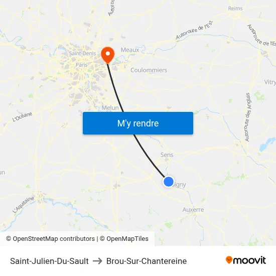 Saint-Julien-Du-Sault to Brou-Sur-Chantereine map
