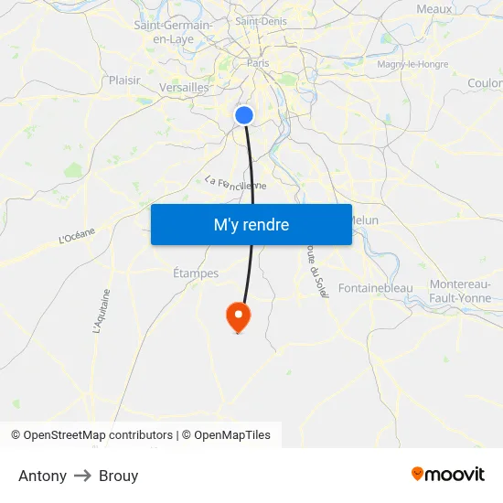 Antony to Brouy map