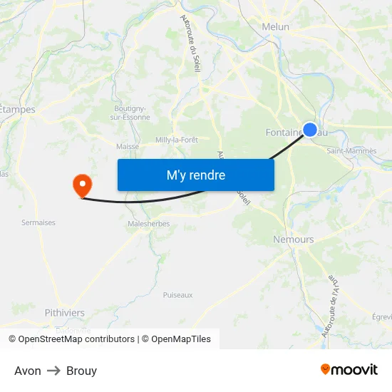 Avon to Brouy map