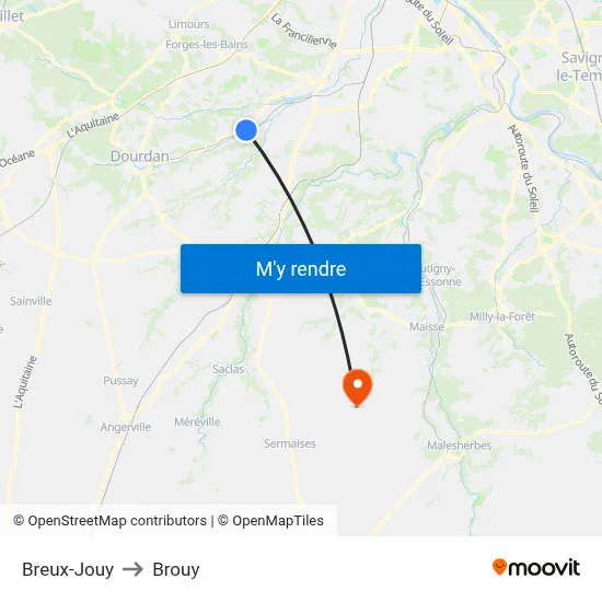 Breux-Jouy to Brouy map