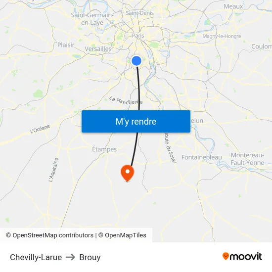 Chevilly-Larue to Brouy map