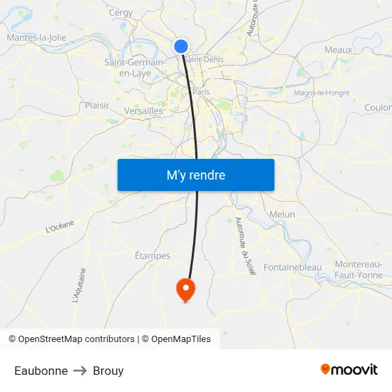 Eaubonne to Brouy map