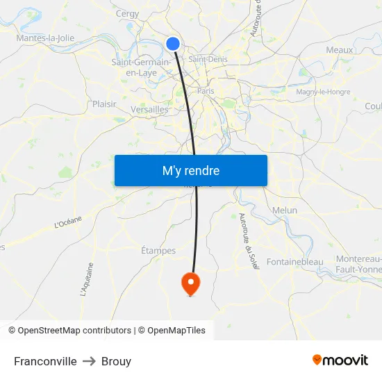 Franconville to Brouy map