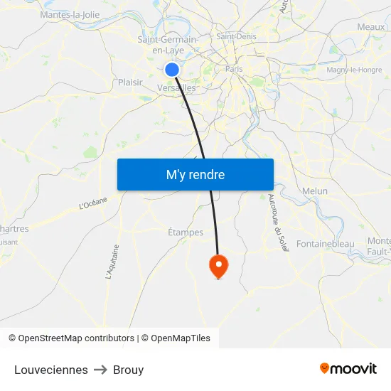 Louveciennes to Brouy map