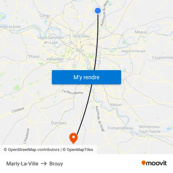 Marly-La-Ville to Brouy map