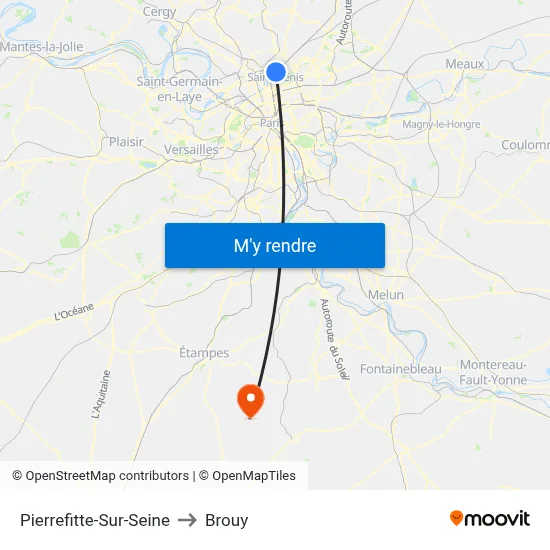 Pierrefitte-Sur-Seine to Brouy map
