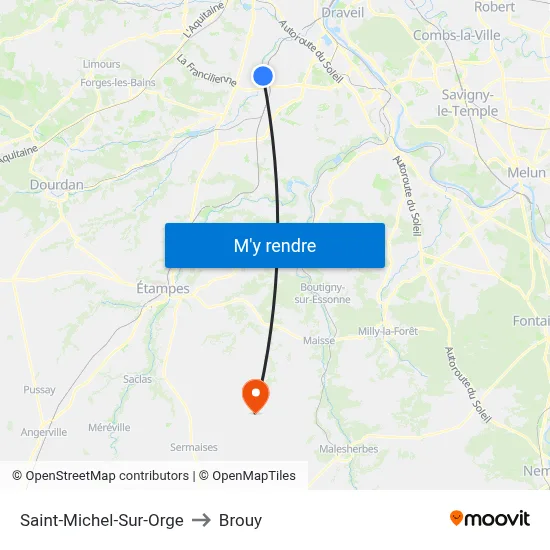 Saint-Michel-Sur-Orge to Brouy map