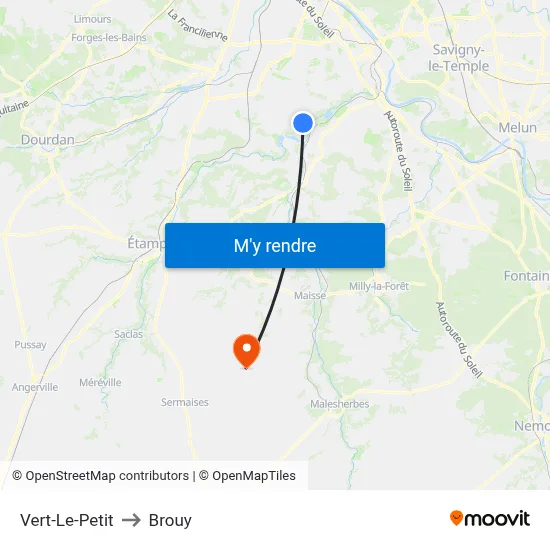 Vert-Le-Petit to Brouy map