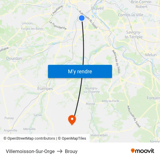 Villemoisson-Sur-Orge to Brouy map