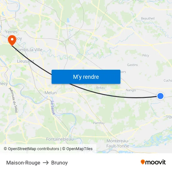 Maison-Rouge to Brunoy map