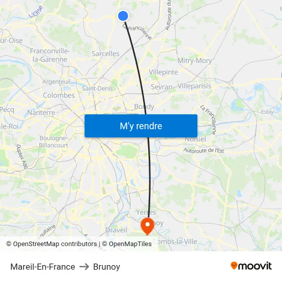 Mareil-En-France to Brunoy map