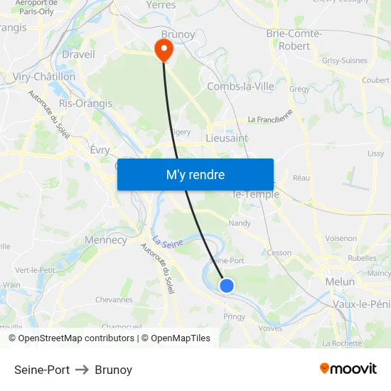 Seine-Port to Brunoy map