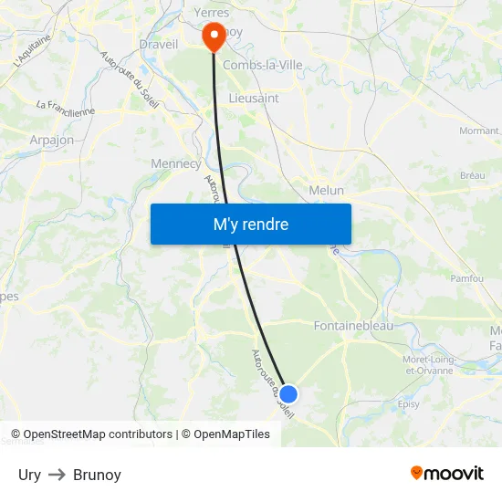 Ury to Brunoy map
