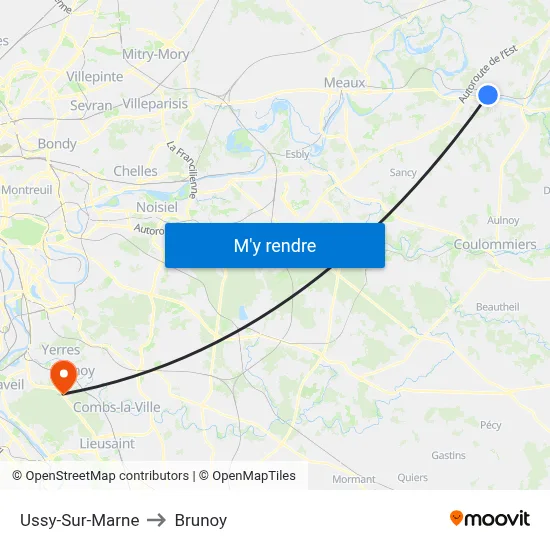 Ussy-Sur-Marne to Brunoy map