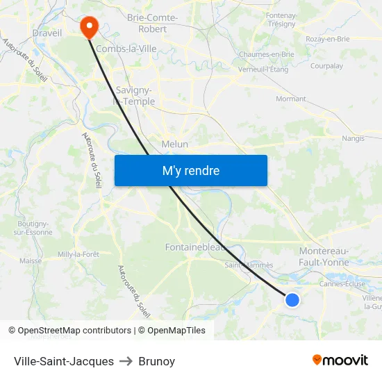 Ville-Saint-Jacques to Brunoy map